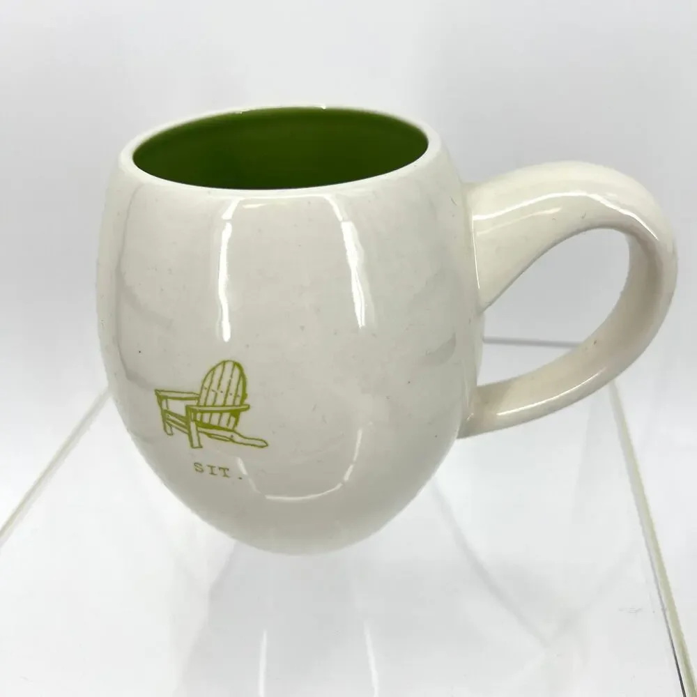 Vintage Rae Dunn Magenta  M Stamp Mug Beach Chair Lime Green